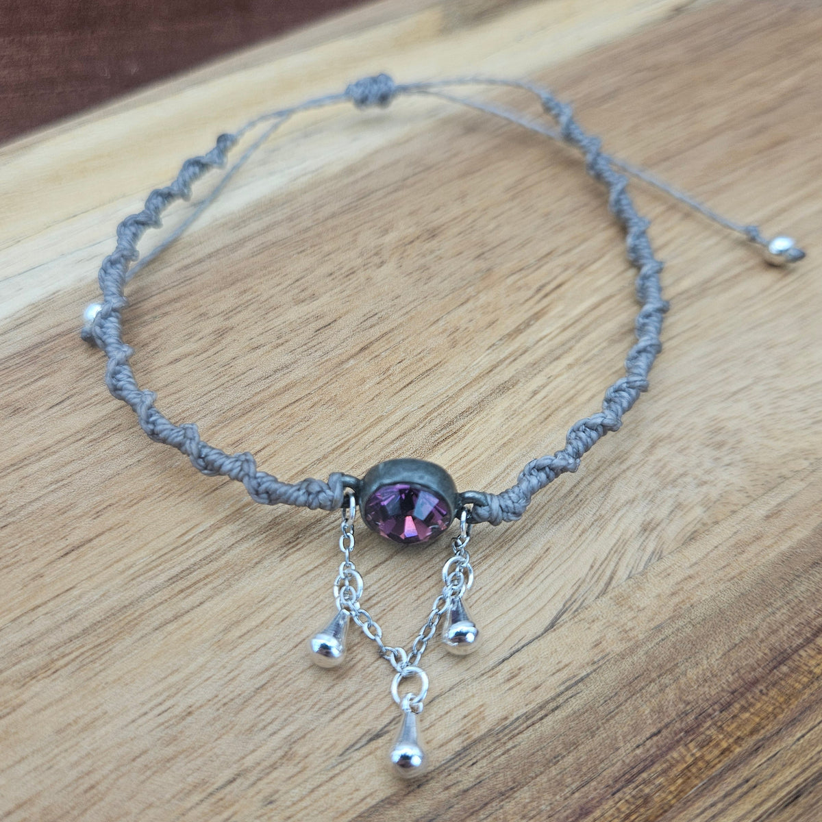 Amethyst | Tropfenkette | Fußkettchen