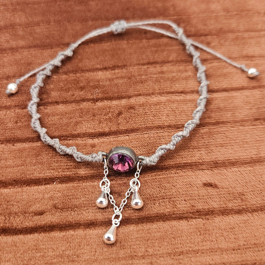 Amethyst | Tropfenkette | Fußkettchen